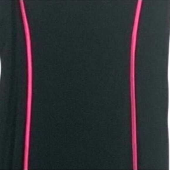 VTG City Triangles Black Maxi Slip Dress Pink Trim Size L Y2K Flowy Prom - Picture 4 of 9